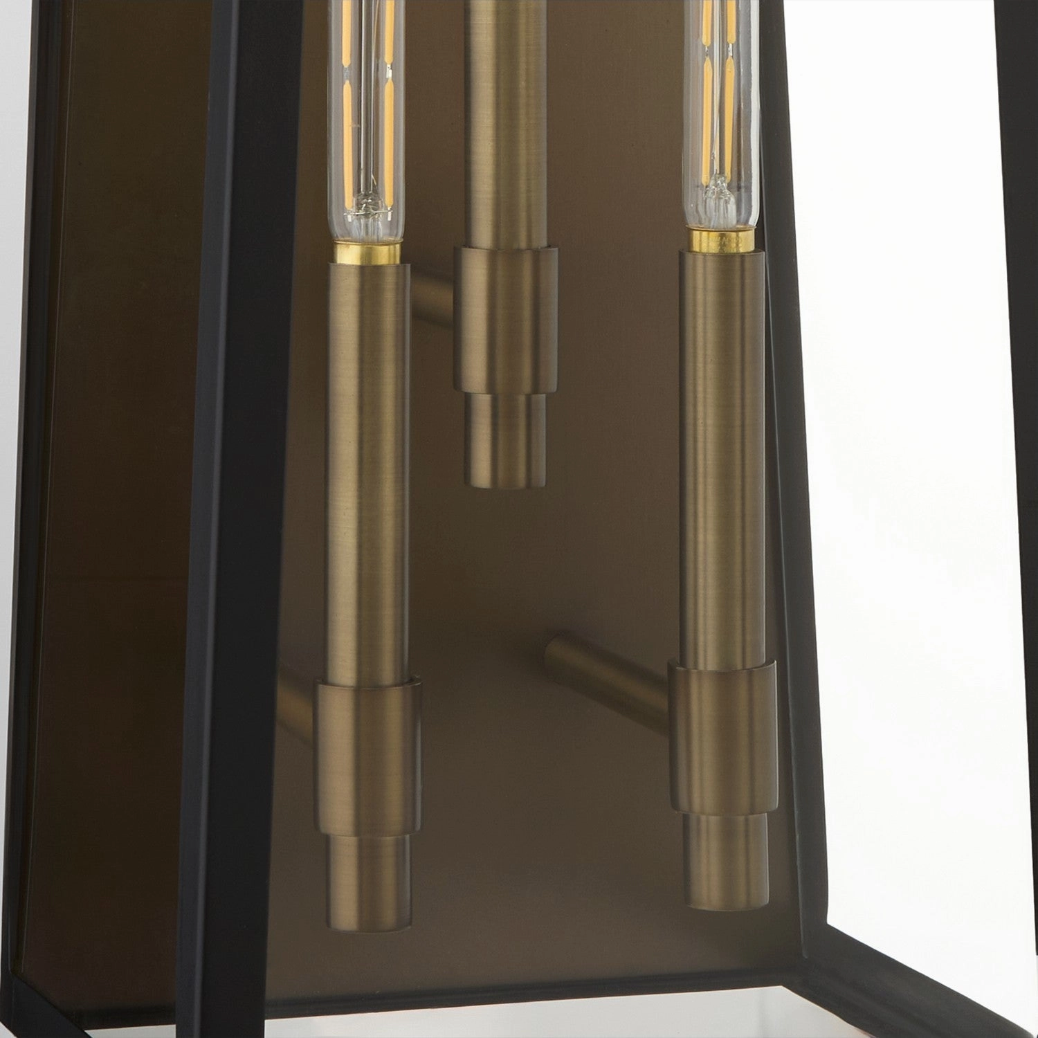 Rossi Three Light Wall Mount Matte Black w/ Aged Copper