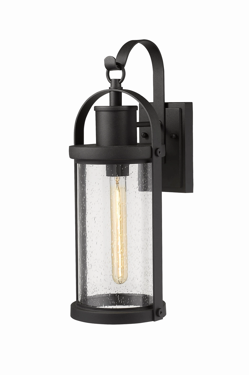Roundhouse One Light Outdoor Wall Light Black