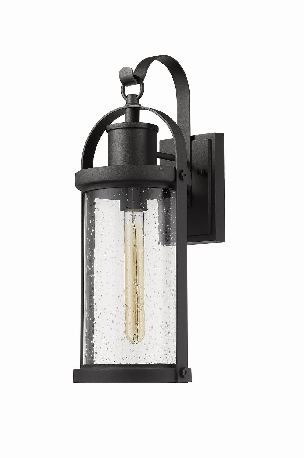 Roundhouse One Light Outdoor Wall Light Black