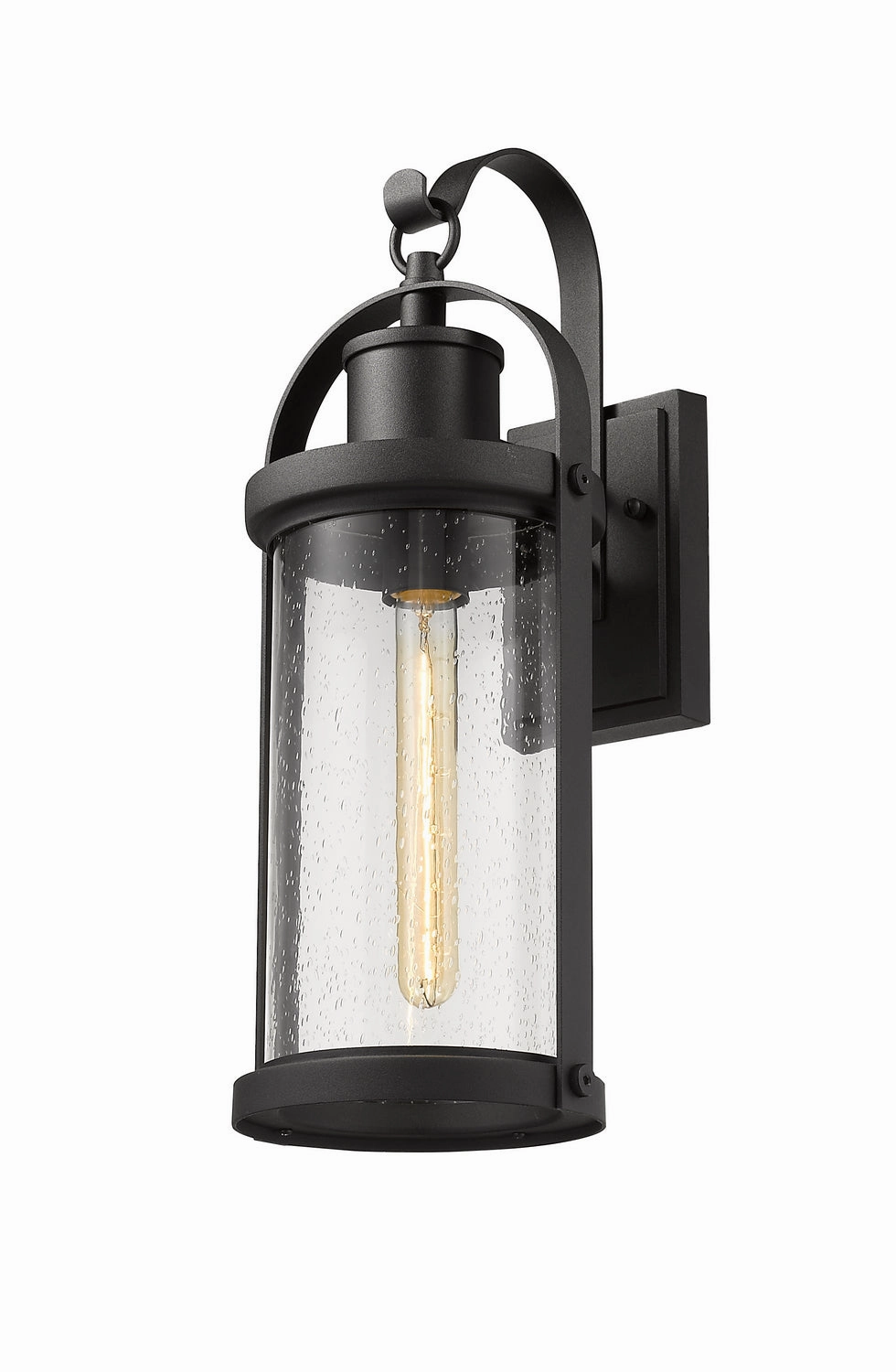 Roundhouse One Light Outdoor Wall Light Black