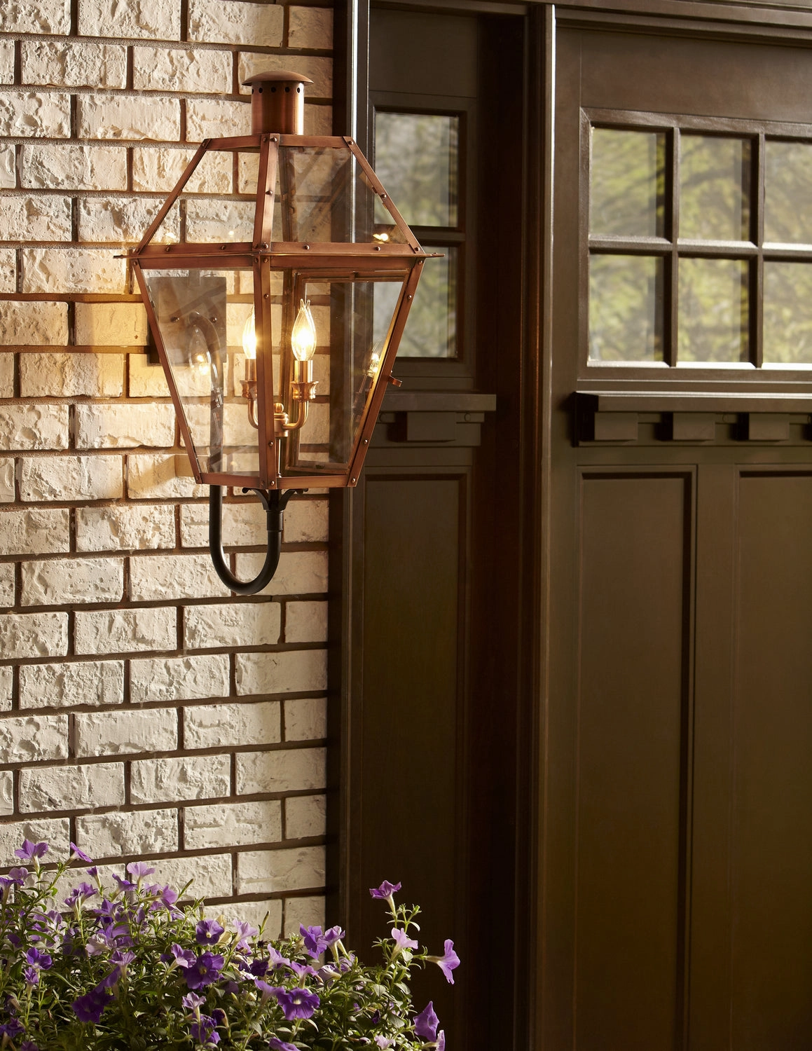 Rue De Royal Four Light Outdoor Wall Lantern Aged Copper