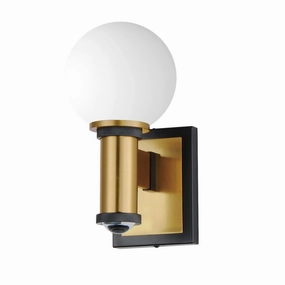 San Simeon LED Wall Sconce Black / Natural Aged BrassOutdoor wall sconces with motion sensor