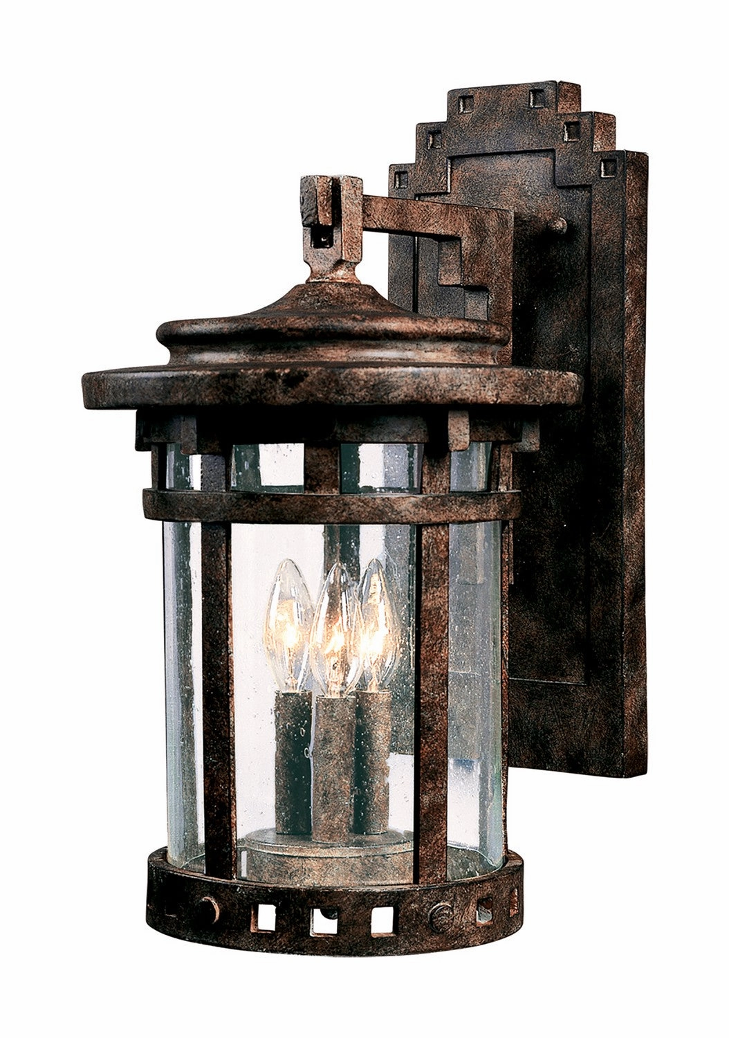 Santa Barbara DC Three Light Outdoor Wall Lantern Sienna