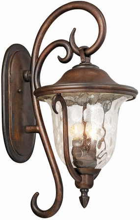 Santa Barbara Outdoor Three Light Outdoor Wall Bracket Burnished BronzeOutdoor wall sconces with motion sensor