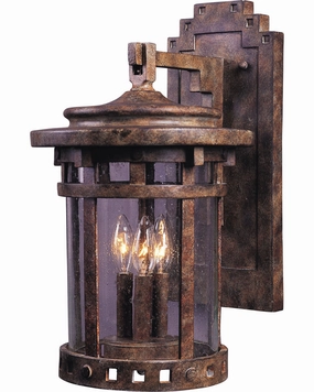 Santa Barbara VX Three Light Outdoor Wall Lantern SiennaOutdoor wall sconces with motion sensor