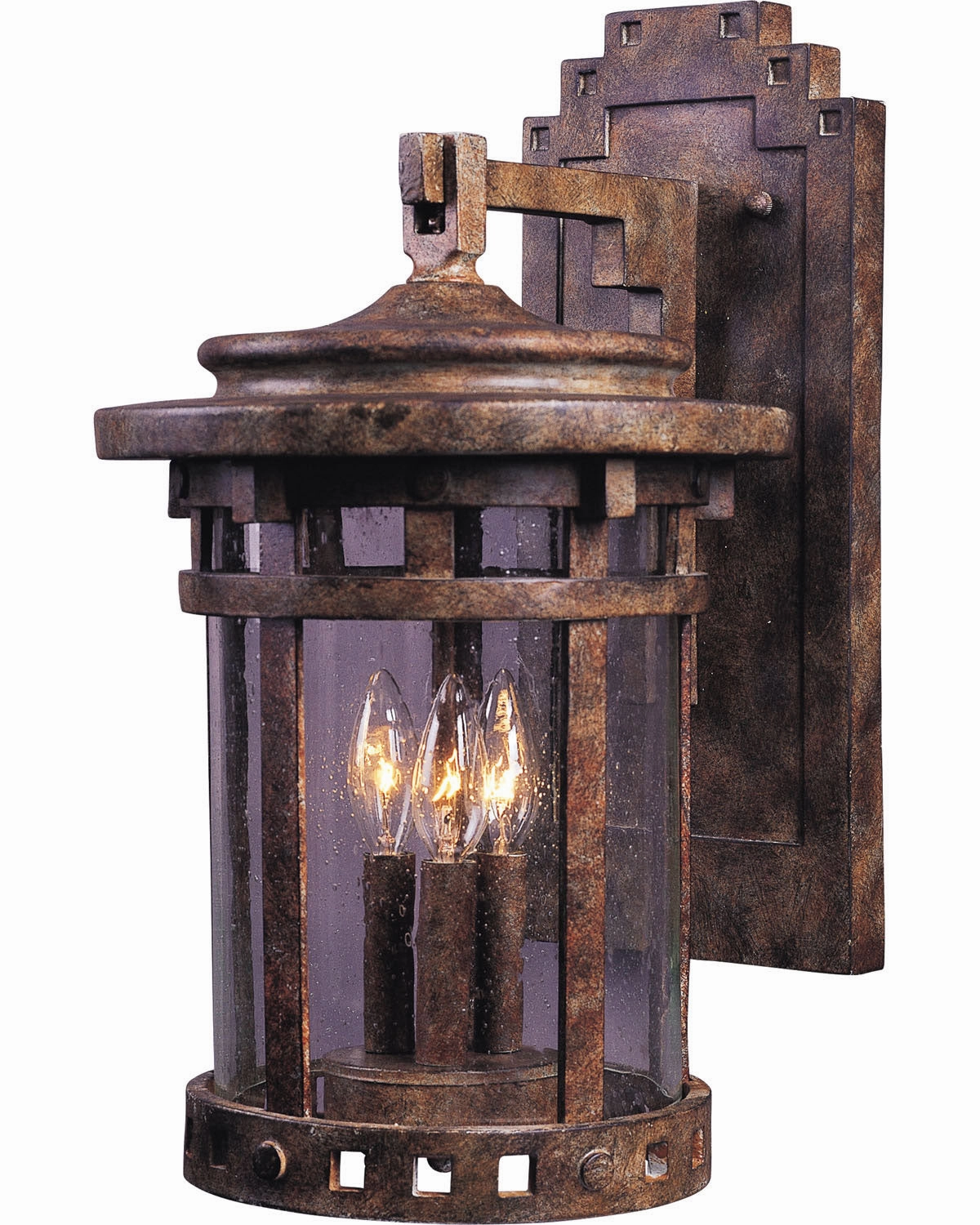 Santa Barbara VX Three Light Outdoor Wall Lantern SiennaOutdoor wall sconces with motion sensor