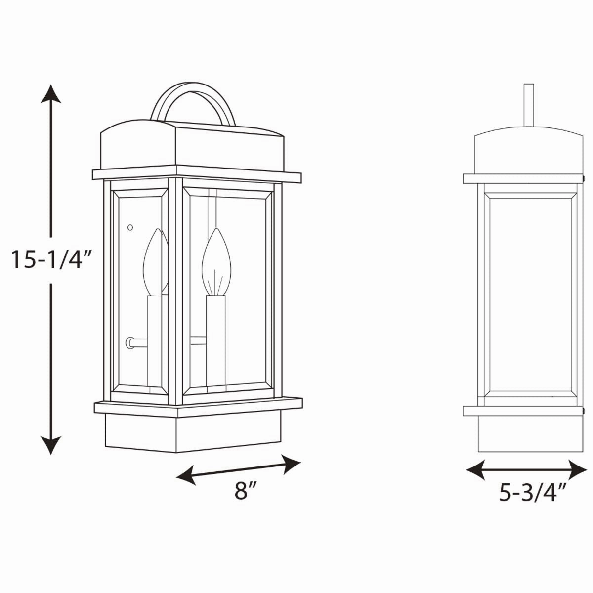 Santee Two Light Wall Lantern Black