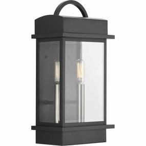 Santee Two Light Wall Lantern BlackOutdoor wall sconces with motion sensor