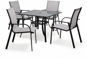 Seabrook II- Outdoor 5-Piece Dining - Greyoutdoor patio furniture set