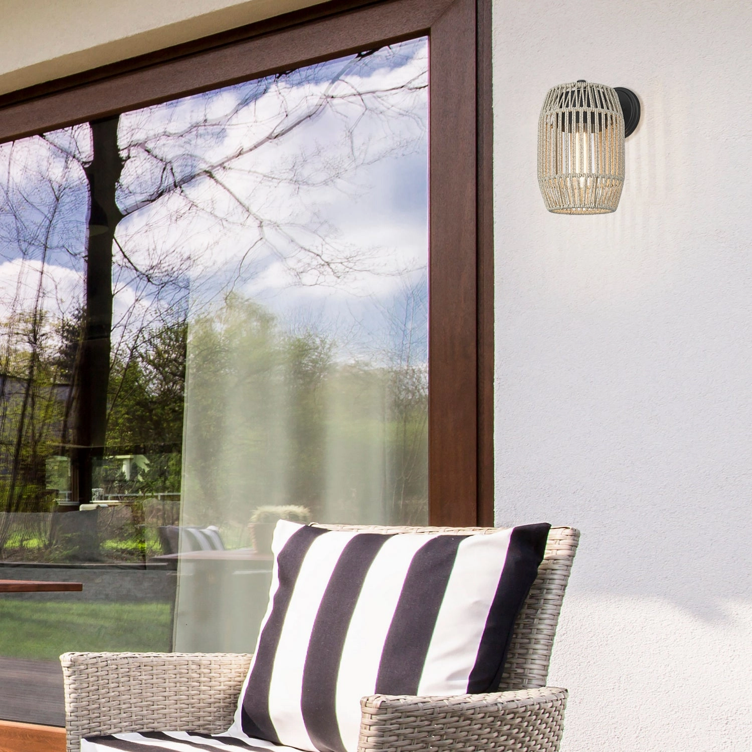 Seabrooke One Light Outdoor Wall Sconce Natural Black