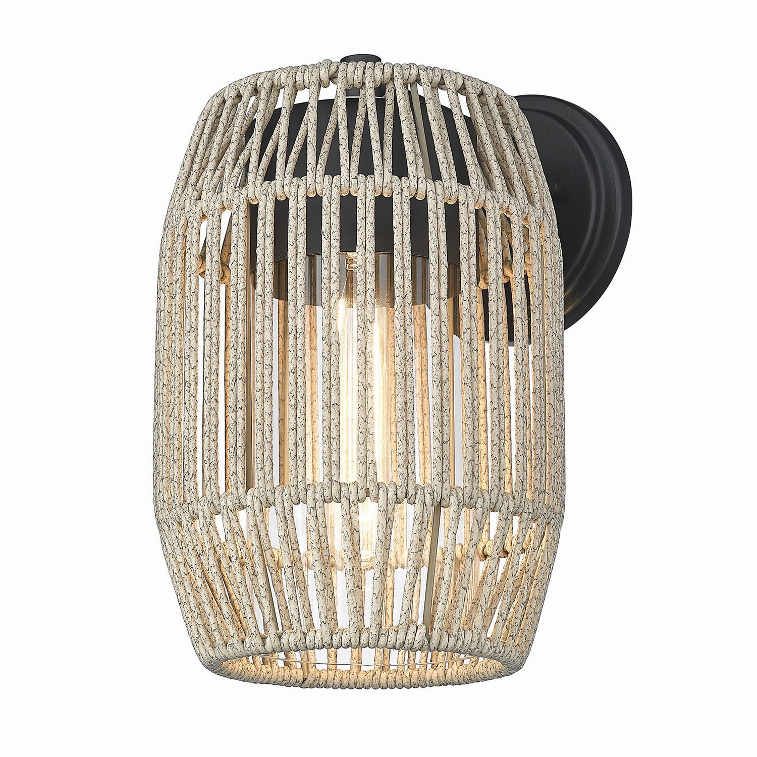 Seabrooke One Light Outdoor Wall Sconce Natural Black