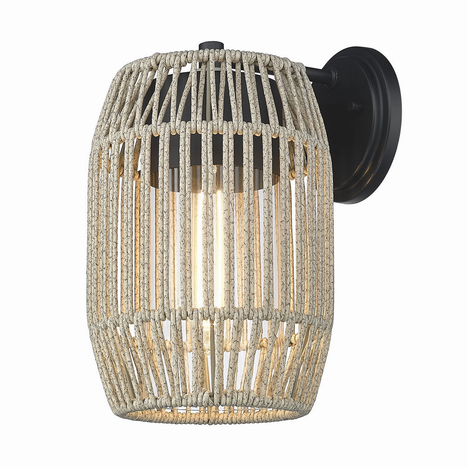 Seabrooke One Light Outdoor Wall Sconce Natural Black