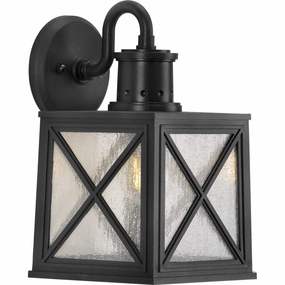 Seagrove One Light Wall Lantern BlackOutdoor wall sconces with motion sensor