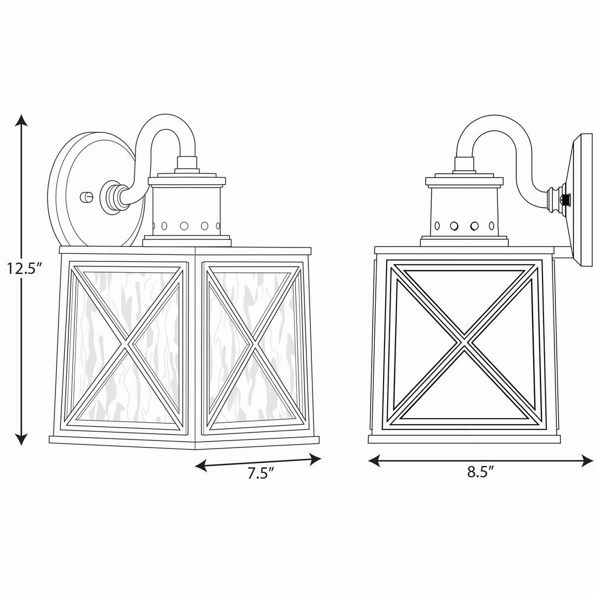 Seagrove One Light Wall Lantern Black