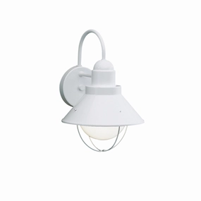 Seaside One Light Outdoor Wall Mount WhiteOutdoor wall sconces with motion sensor