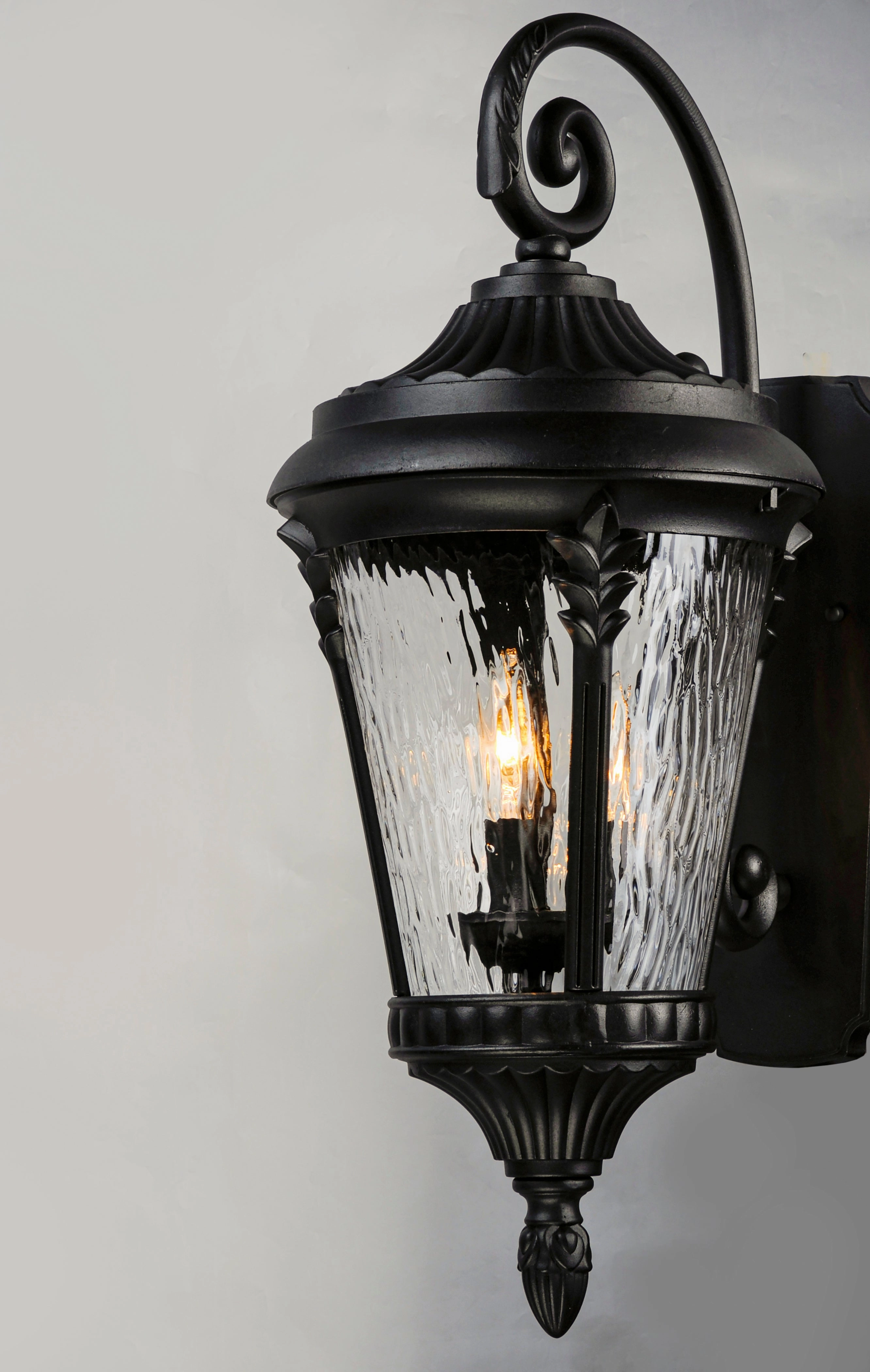 Sentry Three Light Outdoor Wall Lantern Black