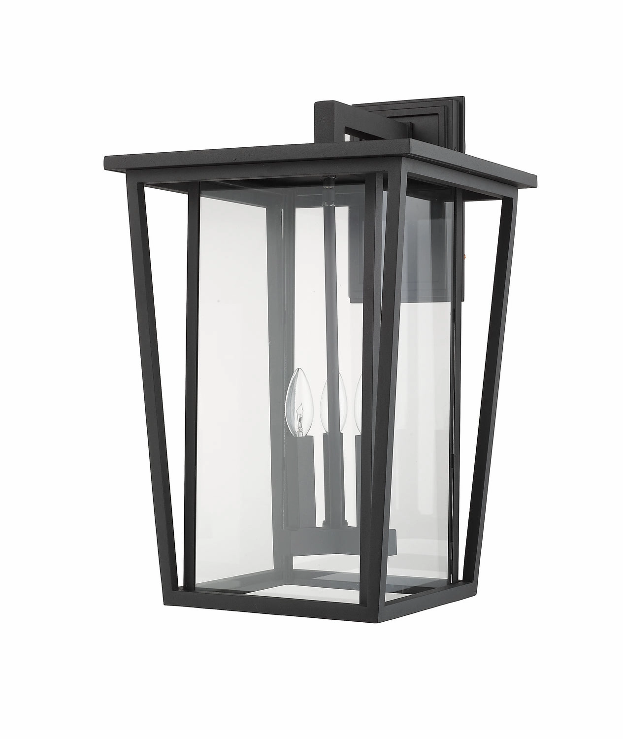 Seoul Three Light Outdoor Wall Light Black