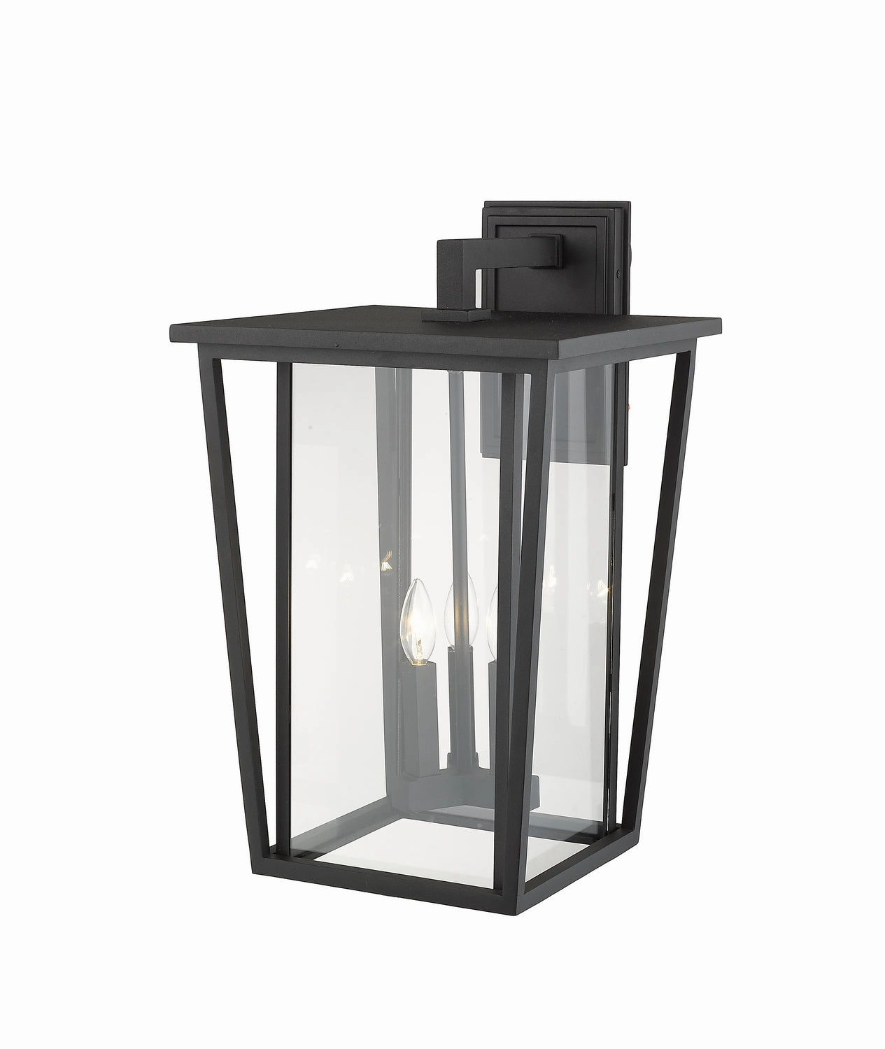 Seoul Three Light Outdoor Wall Light Black