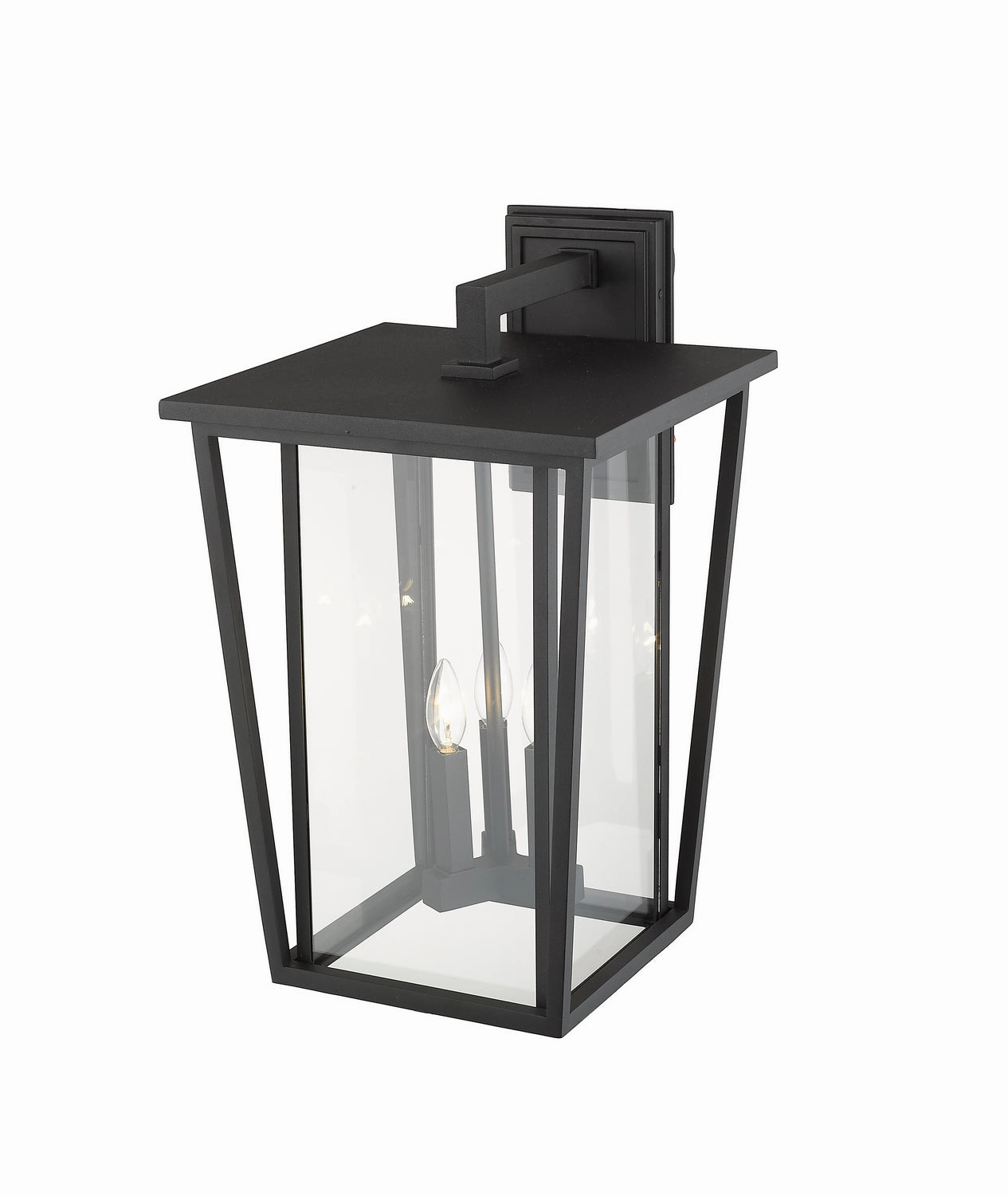 Seoul Three Light Outdoor Wall Light Black