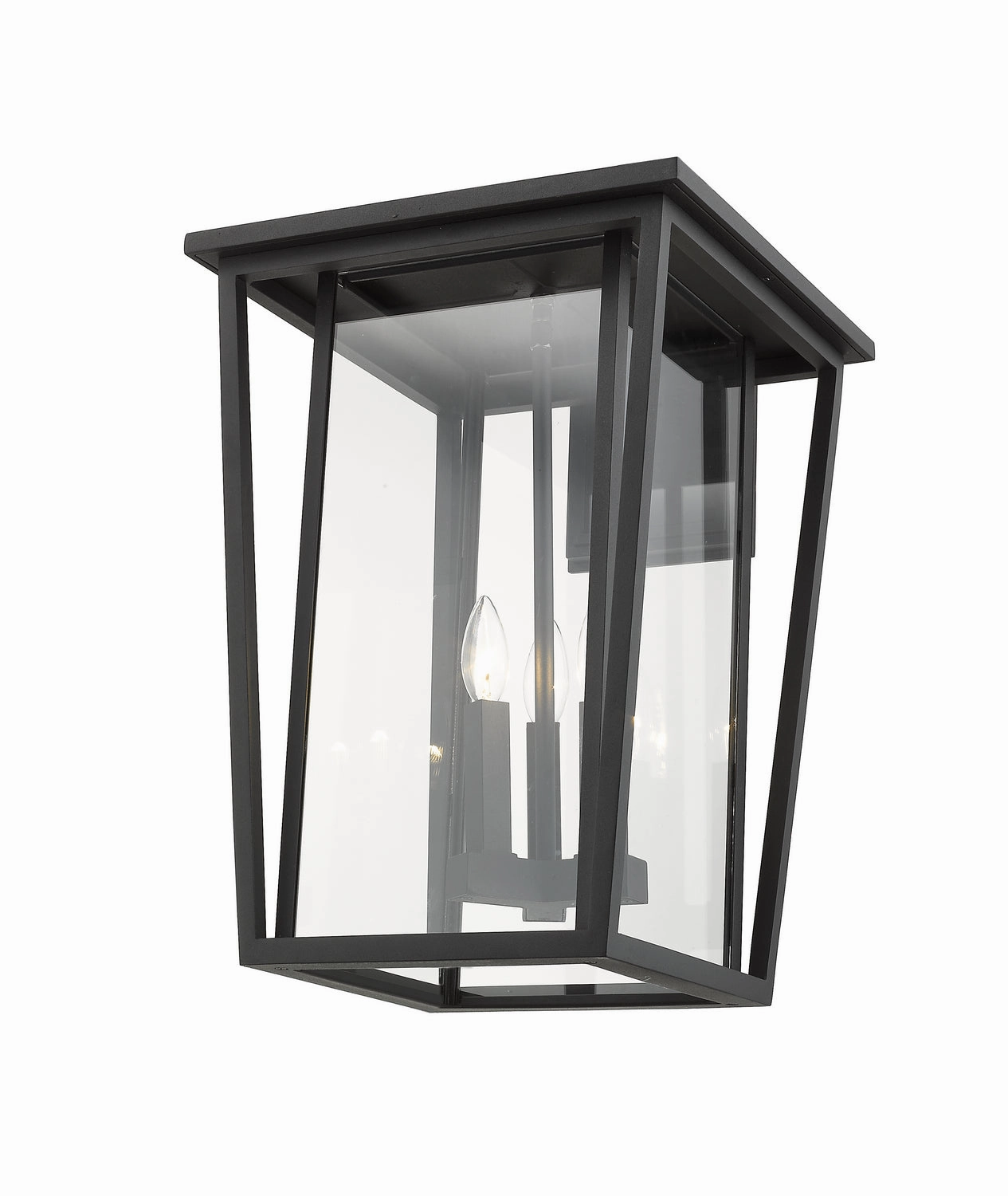 Seoul Three Light Outdoor Wall Light Black