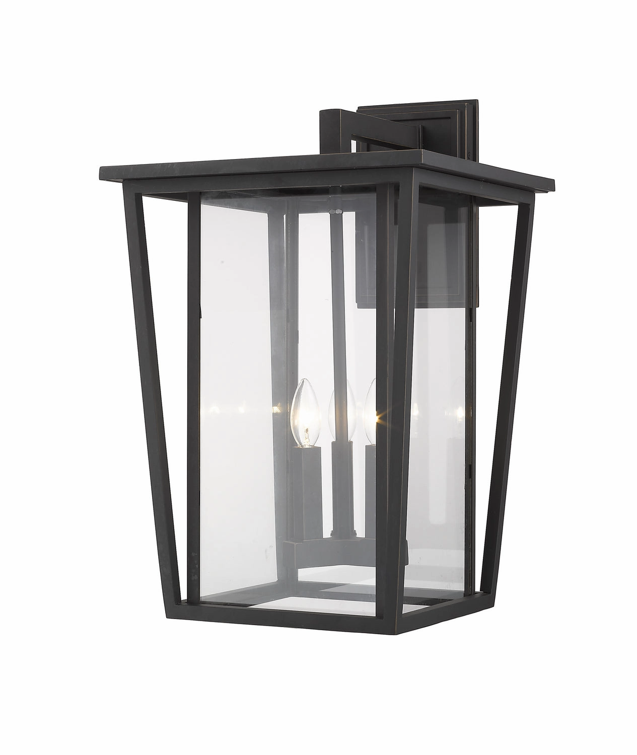 Seoul Three Light Outdoor Wall Light Oil Rubbed BronzeOutdoor wall sconces with motion sensor