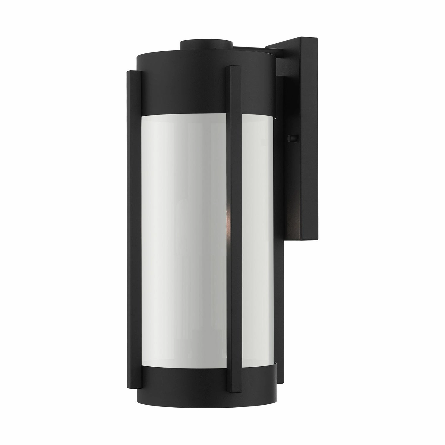 Sheridan Three Light Outdoor Wall Lantern Black w/ Brushed Nickels