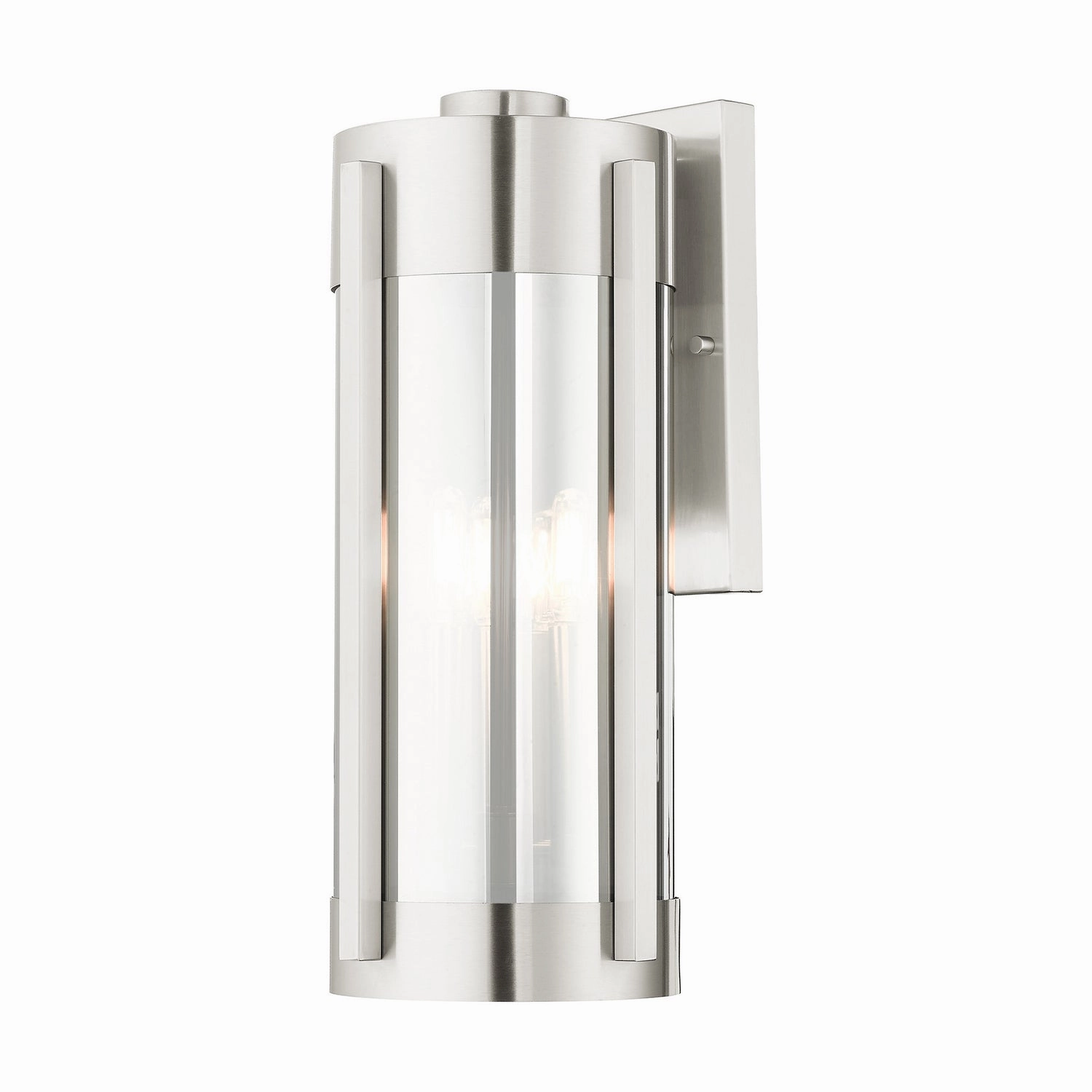 Sheridan Three Light Outdoor Wall Lantern Brushed Nickel