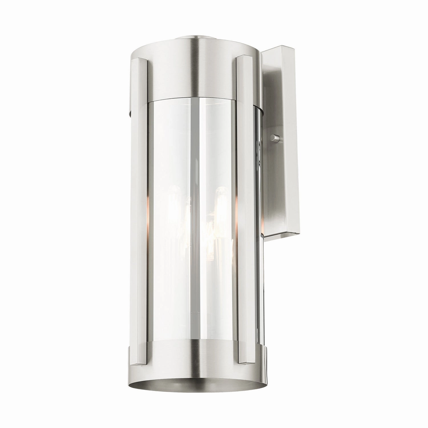 Sheridan Three Light Outdoor Wall Lantern Brushed Nickel