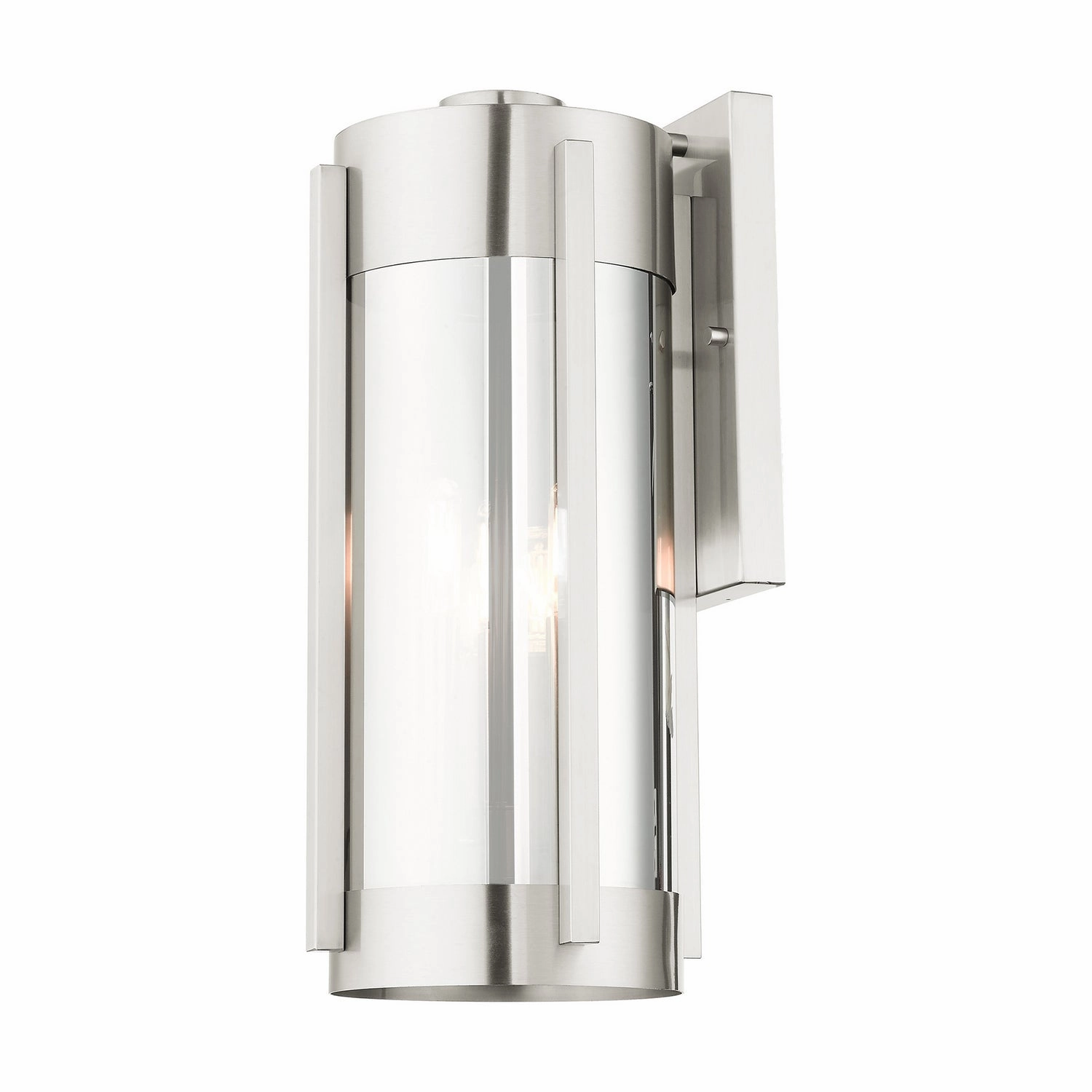 Sheridan Three Light Outdoor Wall Lantern Brushed Nickel