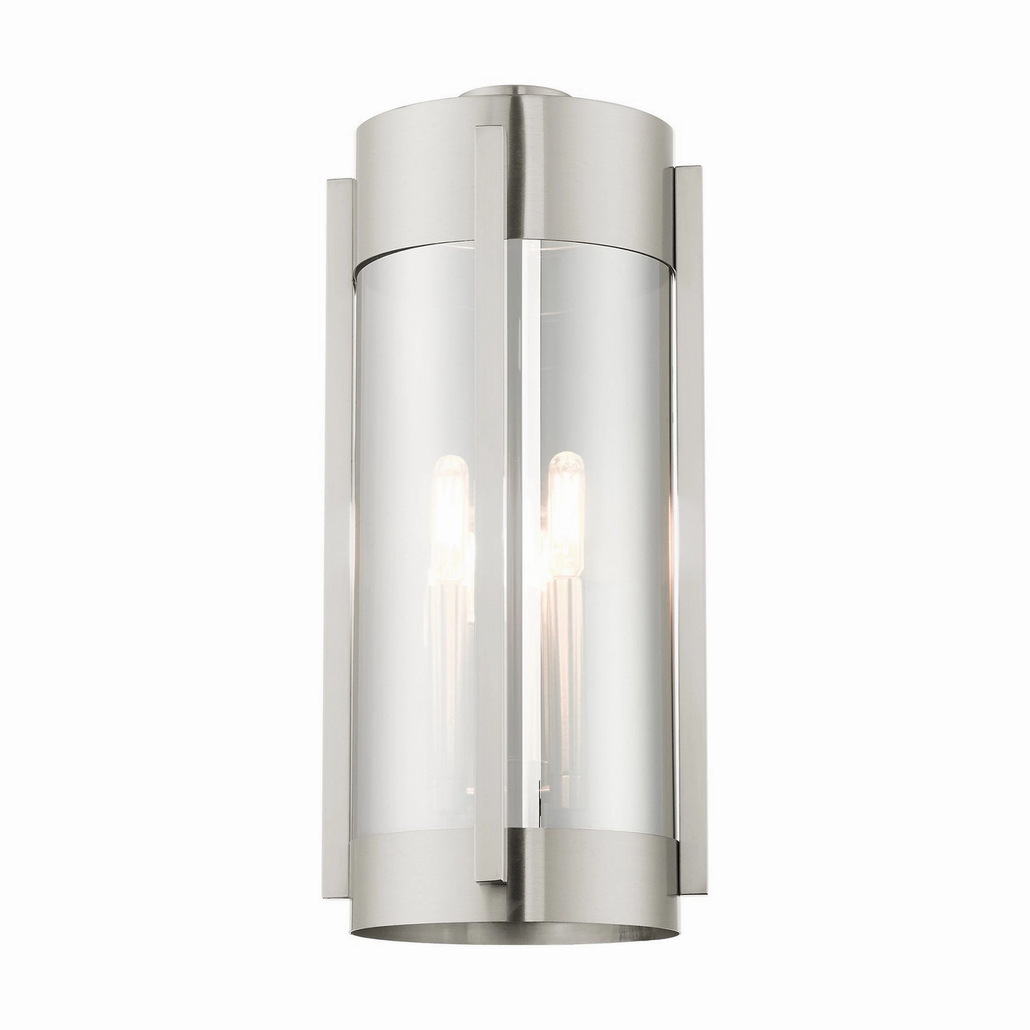 Sheridan Three Light Outdoor Wall Lantern Brushed Nickel