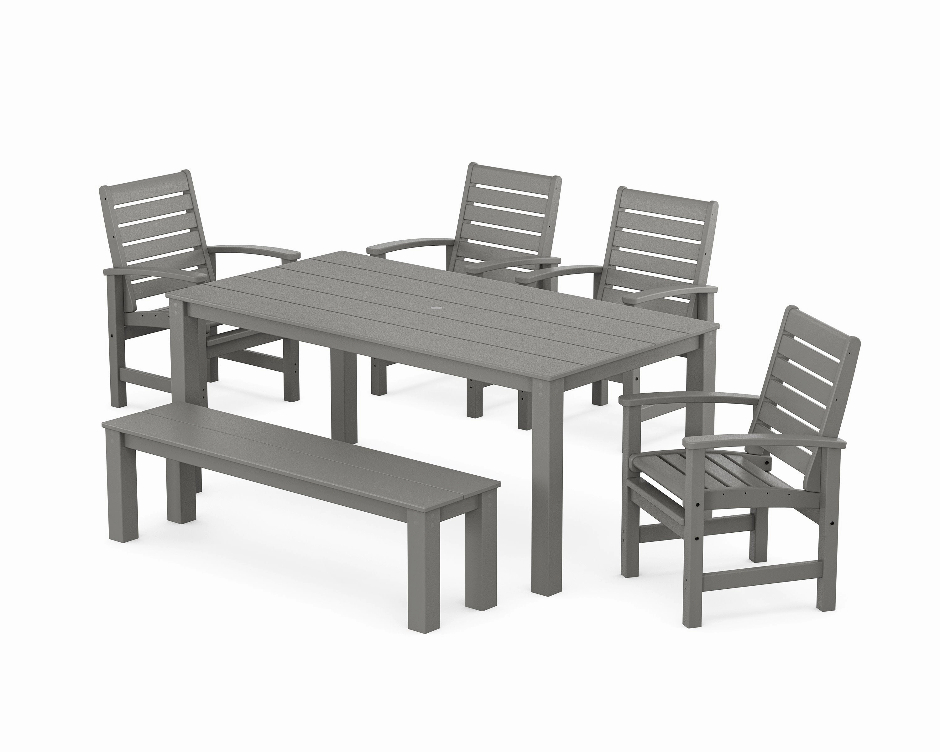 Signature 6-Piece Parsons Dining Set with Benchoutdoor patio furniture set