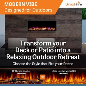 SimpliFire Forum 43-inch Electric Outdoor Fireplace SF-OD43stone-look outdoor patio fireplace