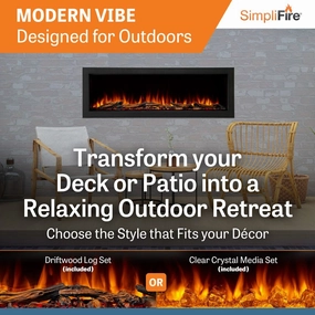SimpliFire Forum 55-inch Electric Outdoor Fireplace SF-OD55stone-look outdoor patio fireplace