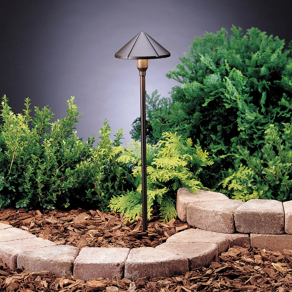 Six Groove One Light Path & Spread Textured Architectural BronzeDecorative outdoor post lights