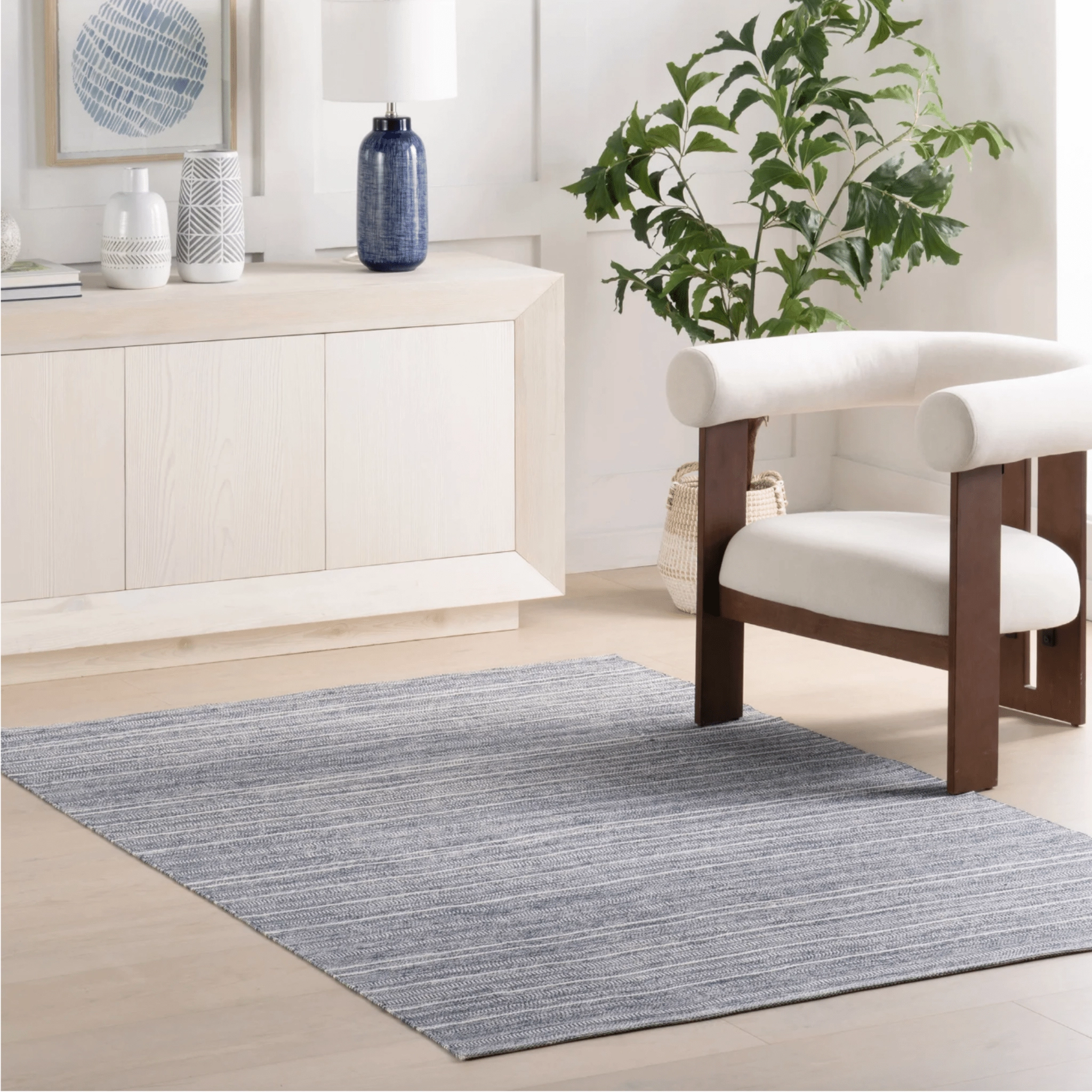 Skipper Stripe Handwoven Indoor/Outdoor Rug - Navy