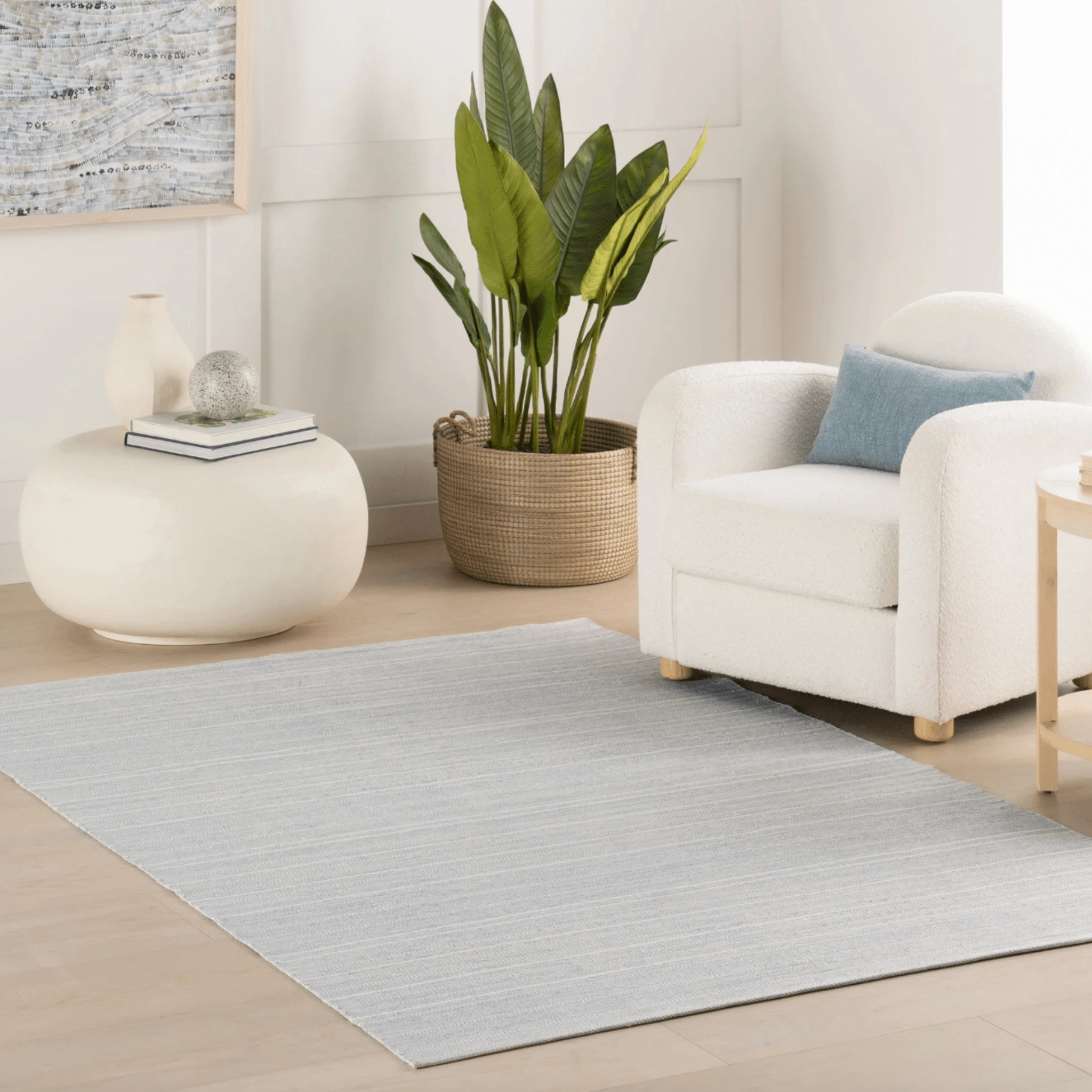 Skipper Stripe Handwoven Indoor/Outdoor Rug - Swedish Blue
