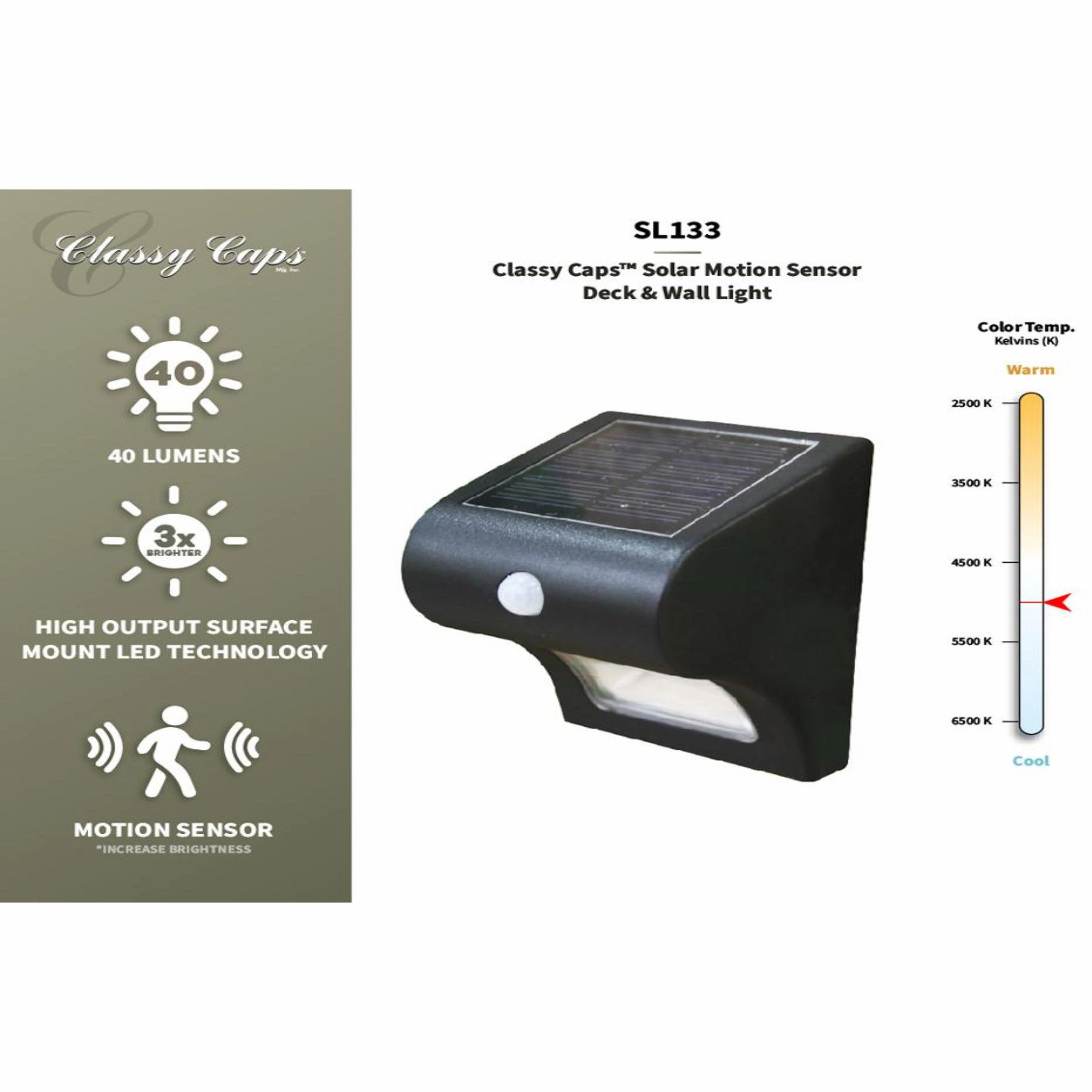 Solar Motion Sensor Deck & Wall Light
