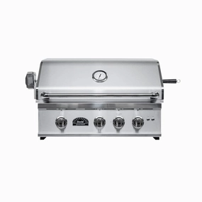 Sole Gourmet 32-inch TR Series 4-Burner Built-In Grill with LED Control Lighting & Rotisserie stainless steel BBQ grill with side table