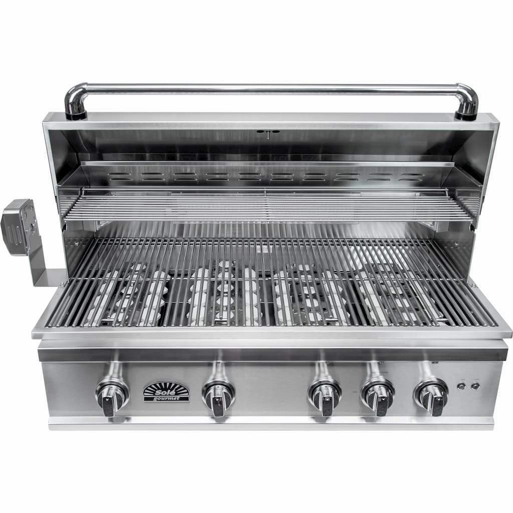 Sole Gourmet 38-inch TR Series 5-Burner Built-In Grill with LED Control Lighting & Rotisserie