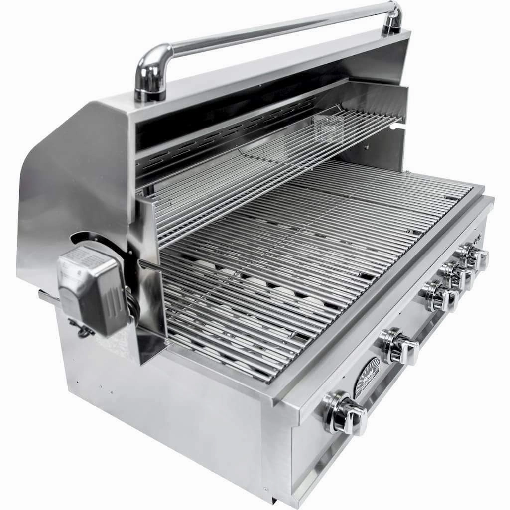Sole Gourmet 38-inch TR Series 5-Burner Built-In Grill with LED Control Lighting & Rotisserie