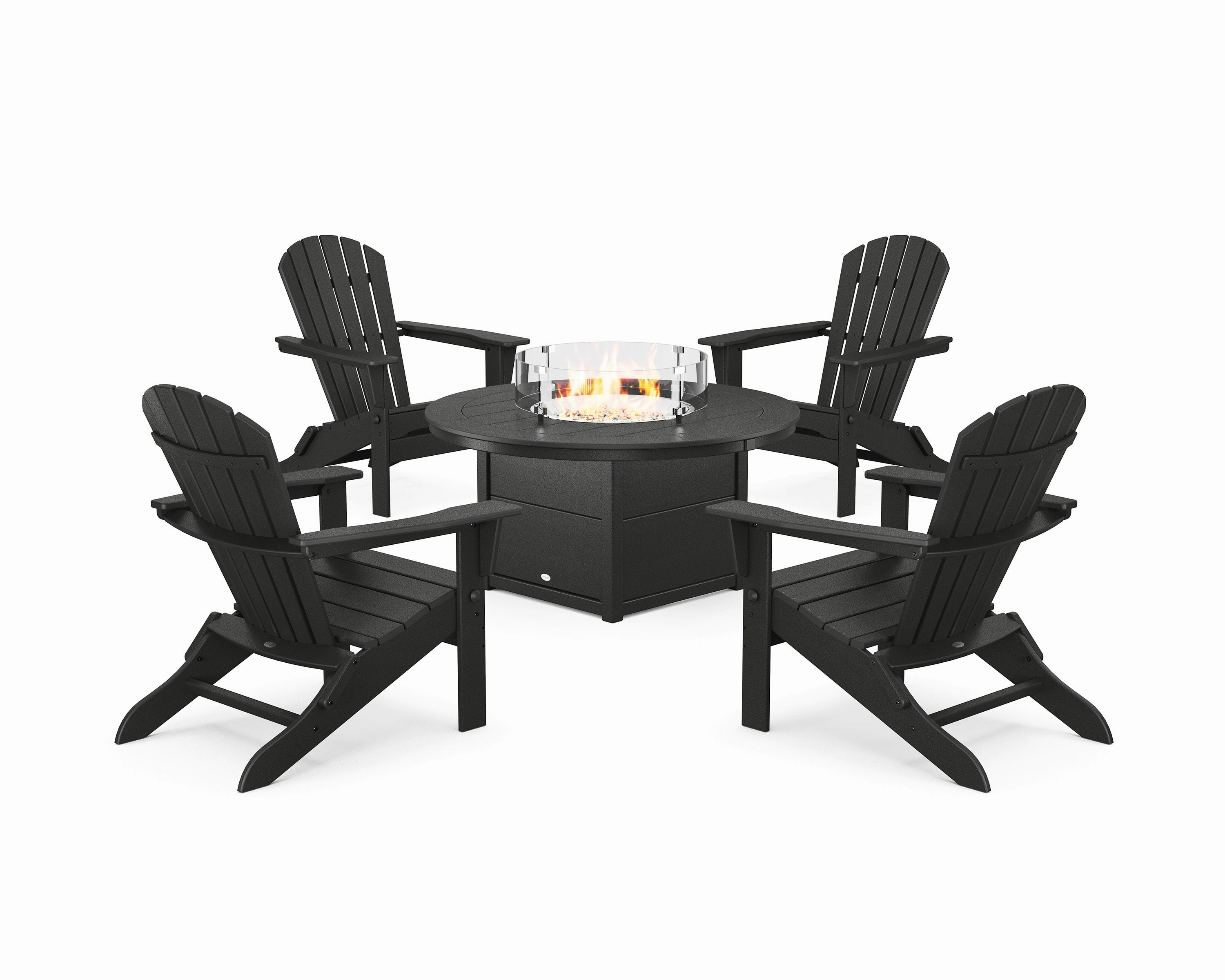 South Beach 5-Piece Folding Adirondack Fire Chat Set