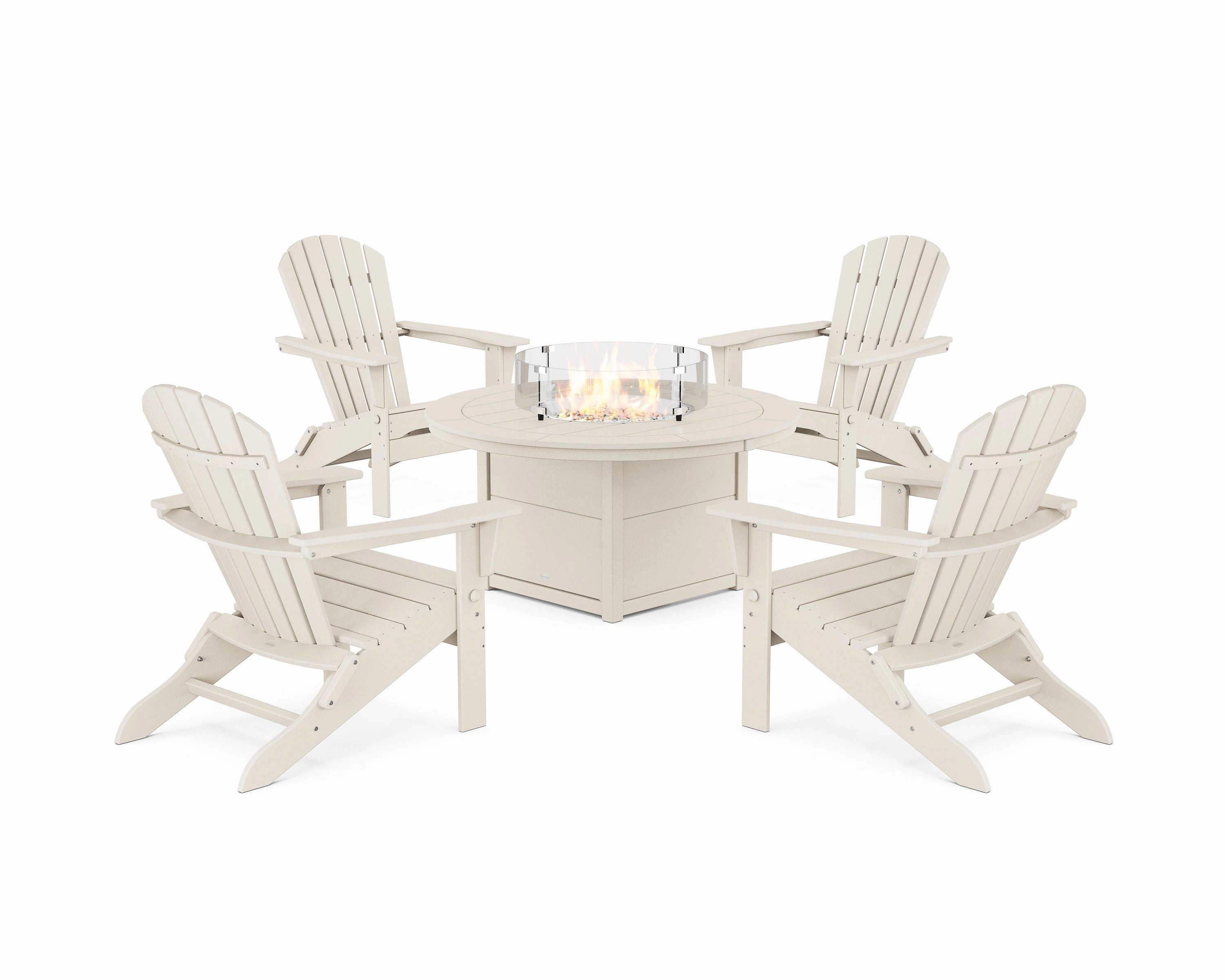 South Beach 5-Piece Folding Adirondack Fire Chat Set