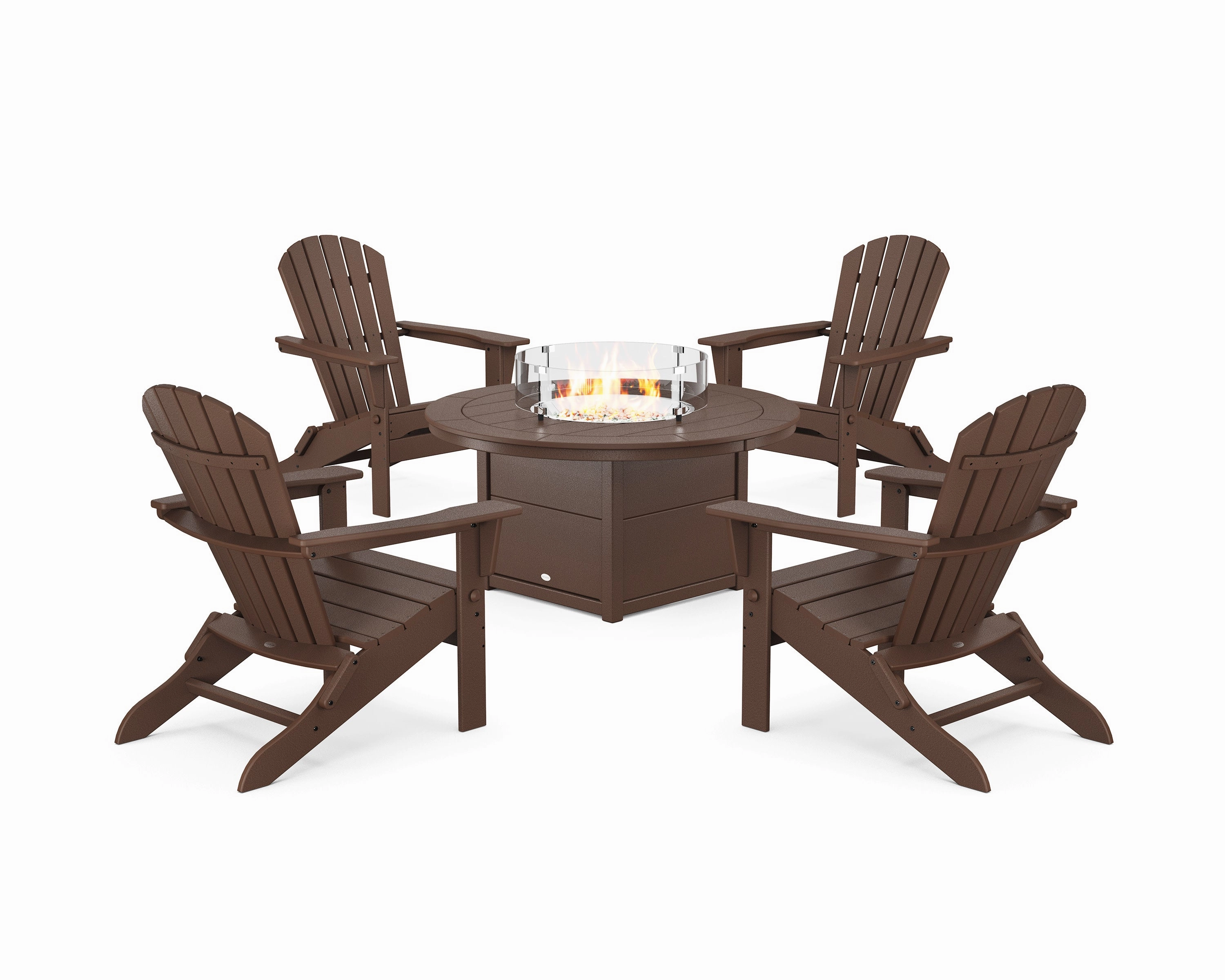 South Beach 5-Piece Folding Adirondack Fire Chat Set