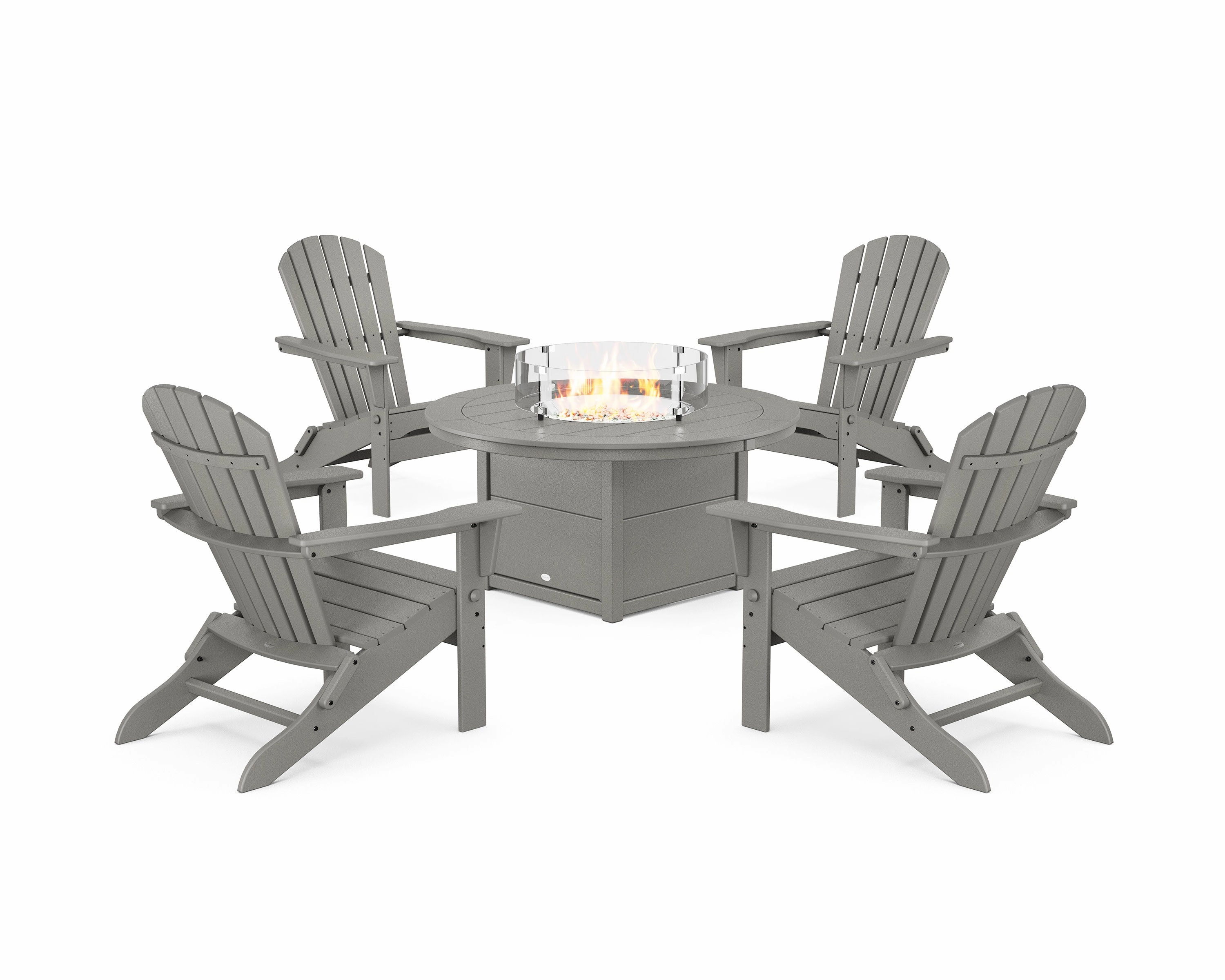South Beach 5-Piece Folding Adirondack Fire Chat Setoutdoor patio dining furniture set