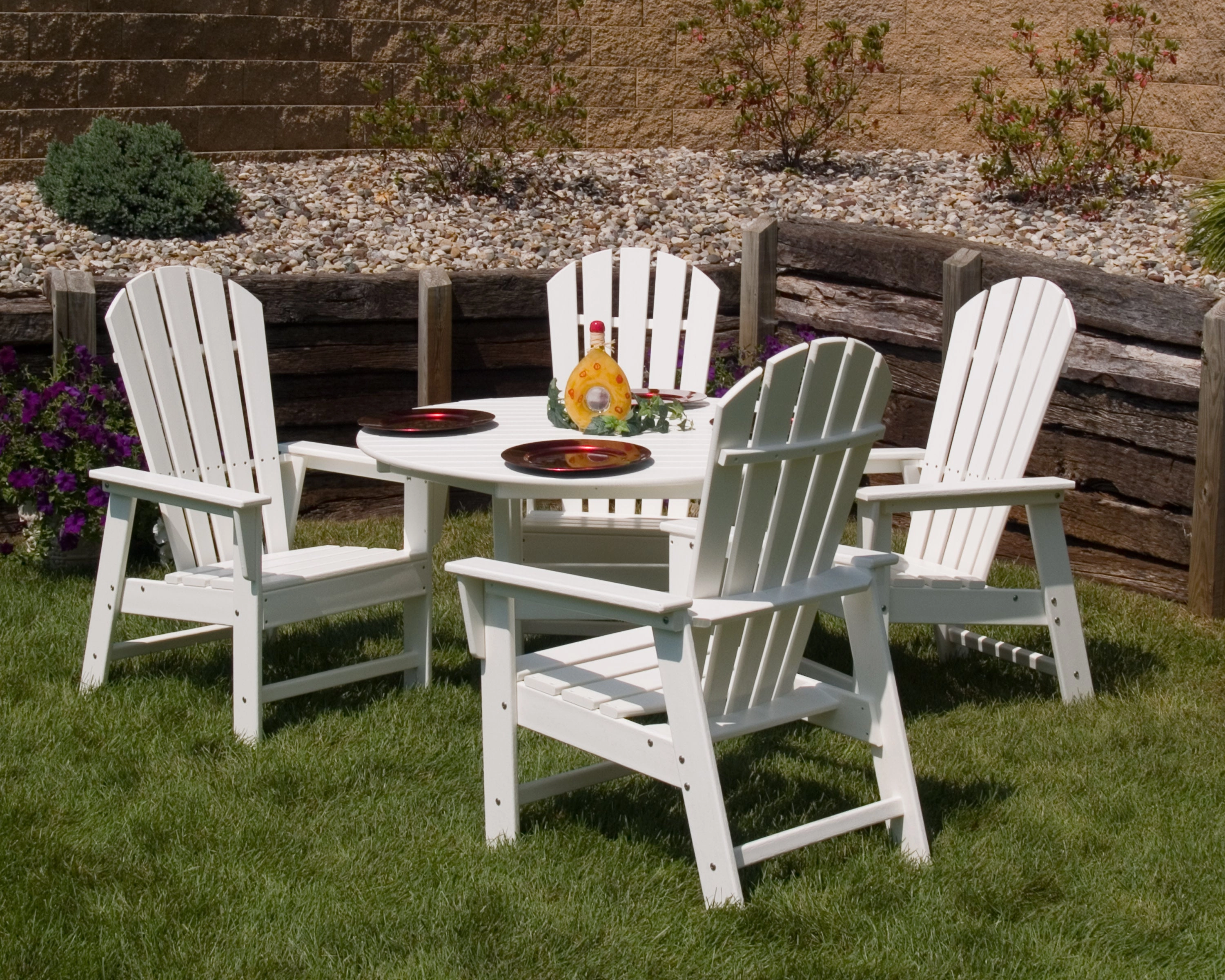 South Beach 5-Piece Round Farmhouse Dining Set