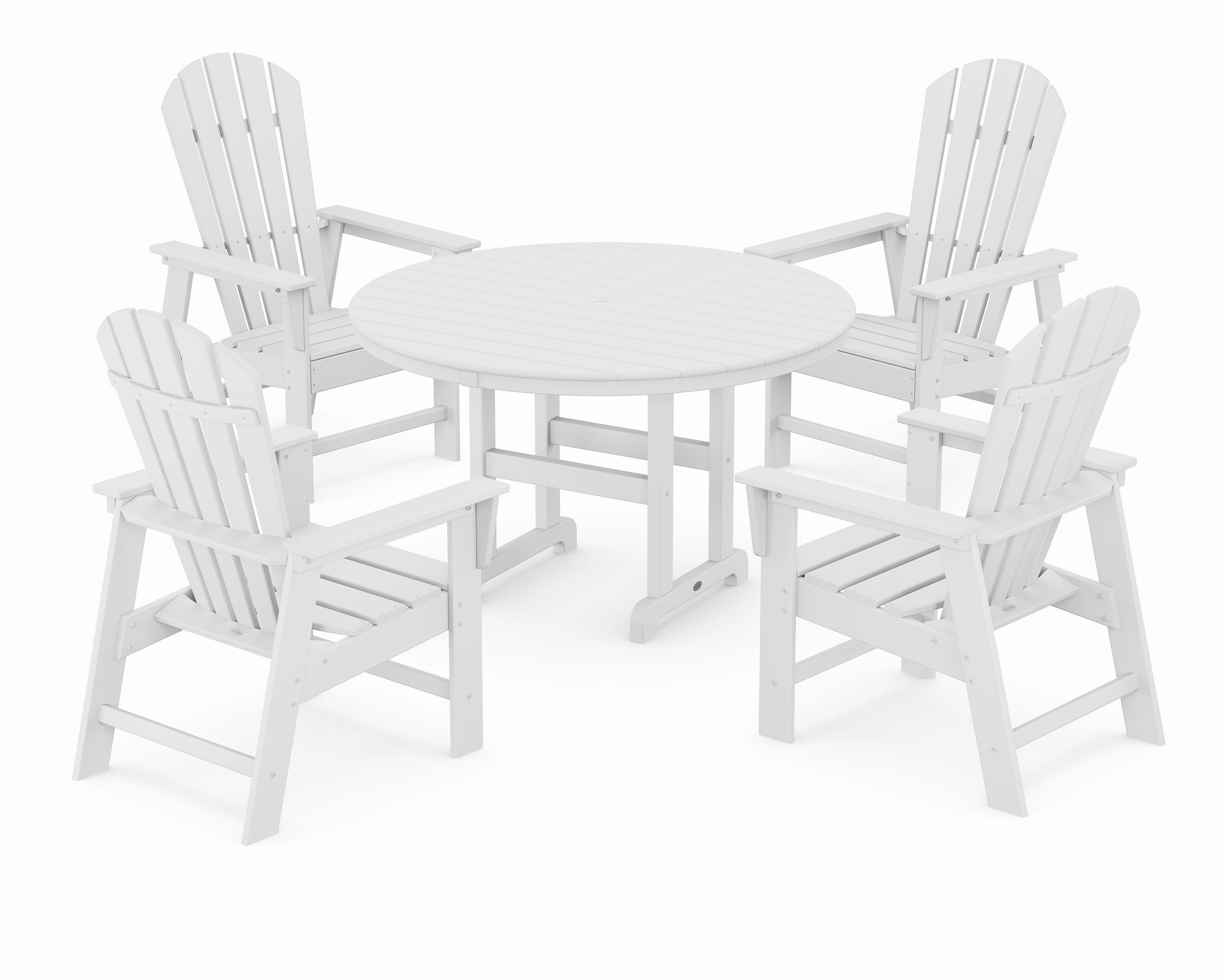 South Beach 5-Piece Round Farmhouse Dining Set