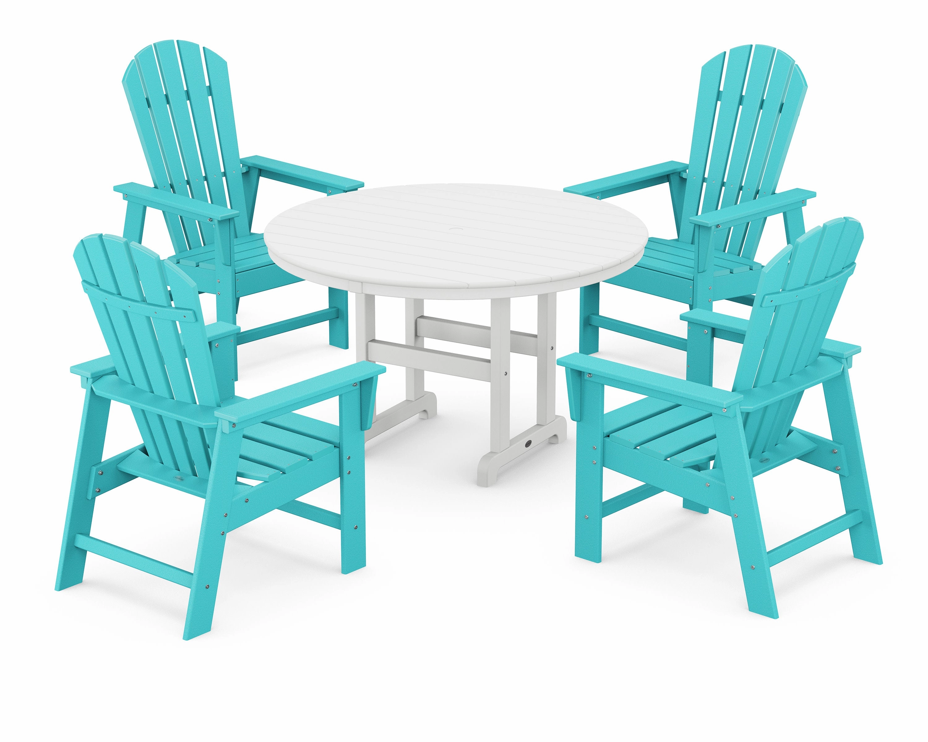 South Beach 5-Piece Round Farmhouse Dining Set