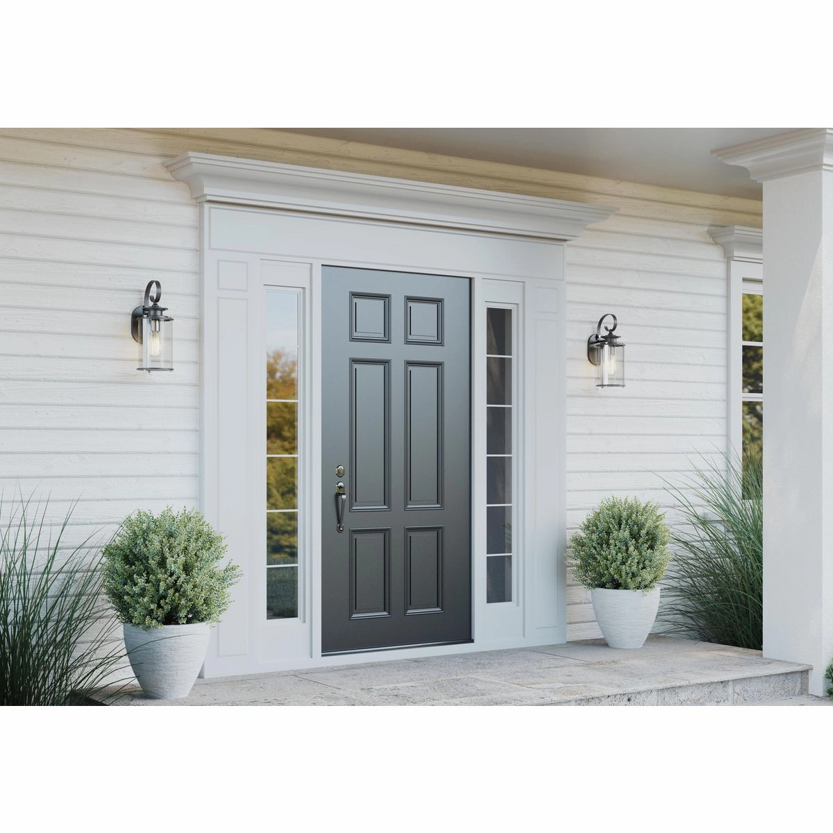 Squire One Light Wall Lantern Black