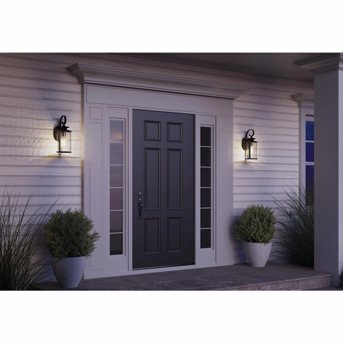 Squire One Light Wall Lantern Black