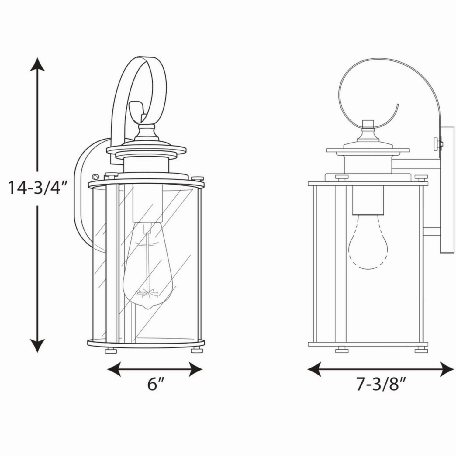 Squire One Light Wall Lantern Black